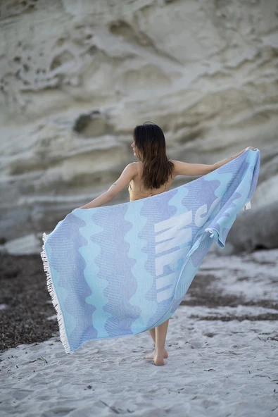 Halikarnas Royal Mavi & TurkuazPeştemal %100 Pamuk - 4