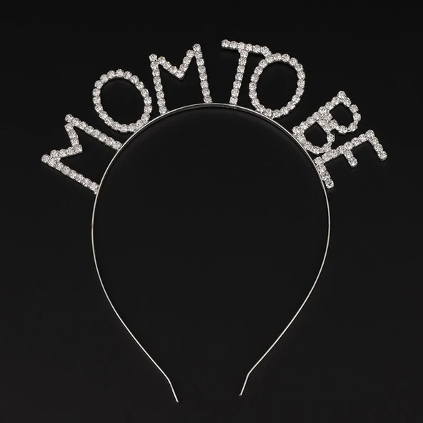 Kristal Taşlı Mom To Be Tacı - Anne Tacı (Gümüş Renk) ürün görseli 1