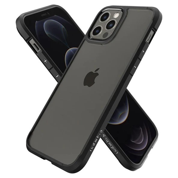 Spigen iPhone 12 / iPhone 12 Pro ile Uyumlu Kılıf Ultra Hybrid Matte Black - Resim 5