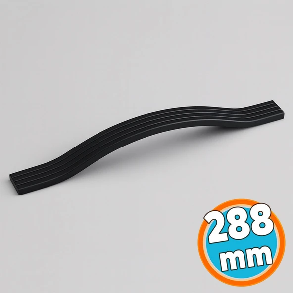 Mobilya Kulpu Çizgili Model Dayanıklı Uzun Ömürlü Modern Dekoratif Tasarım 288 mm Siyah Metal ürün görseli