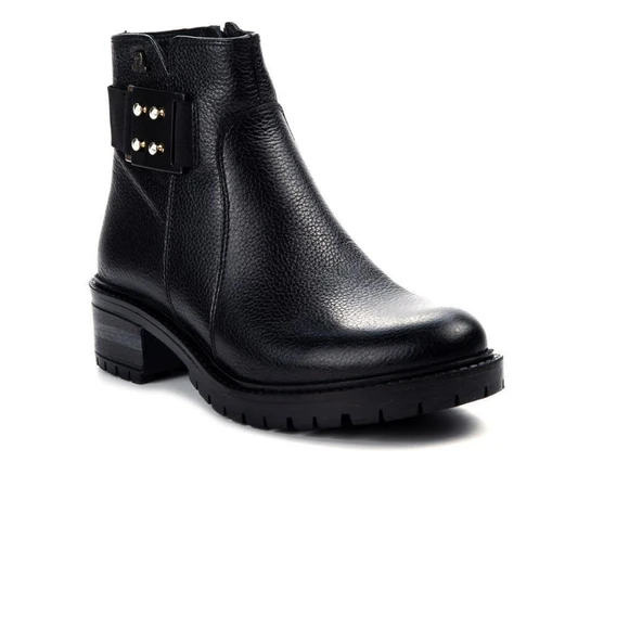 VENÜS 3309-1K KISA TOPUK KAYMAZ GÜNLÜK DERİ KADIN BOT - Resim 2