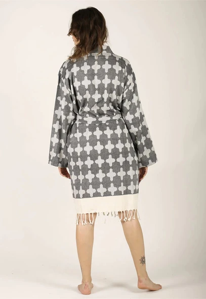 Demeter %100 Pamuk Tasarım Peştemal Bornoz - 3