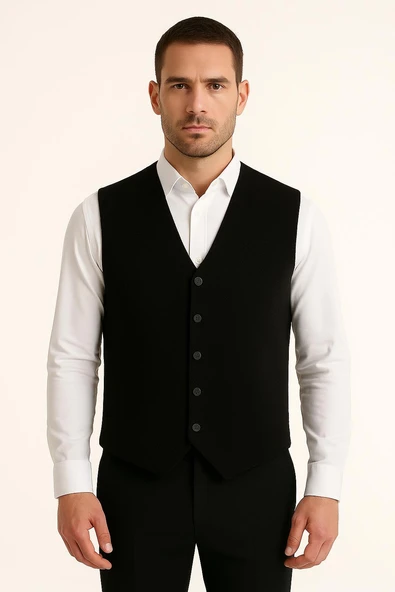 Herman Slim Fit Erkek Düğmeli Triko Yelek - 7461