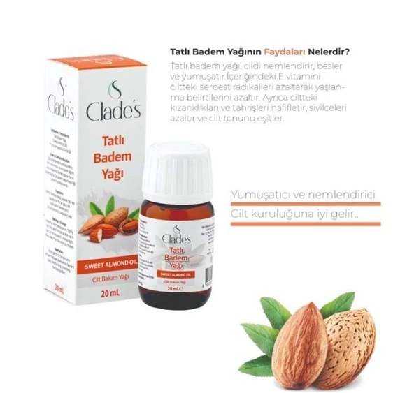 Clades Tatlı Badem Yağı 20 Ml - Resim 2