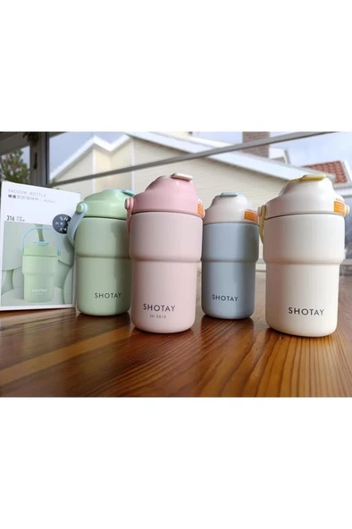 Shotay Askili Mug Pastel Renk 450 Ml.Beyaz ST-8099 - Resim 4