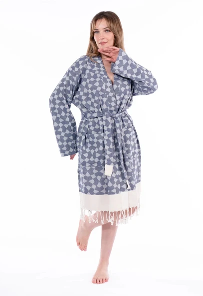 Aphrodithe %100 Pamuk Tasarım Bornoz - 4