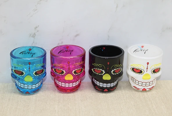 İstanbul Temalı Cam Kurukafa Shot Bardak Renkli Model 2 ürün görseli 1