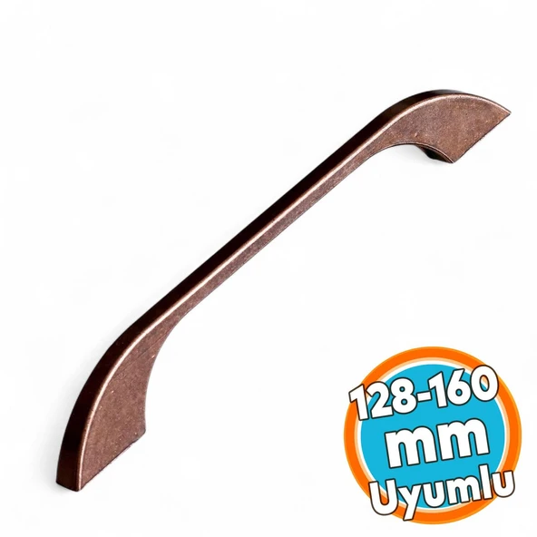 Mobilya Mutfak Dolabı Dolap Kulpu Kulbu Kulpları Ezgi 128 mm - 160 mm Eskitme Antik Bakır Metal ürün görseli