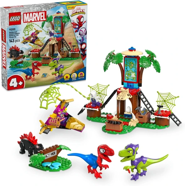 LEGO Marvel Spidey ve İnanılmaz Arkadaşları Ağaç Ev Karargahında Spidey ve Gobby'nin Raptor Savaşı 11200-4 Yaş ve Üzeri