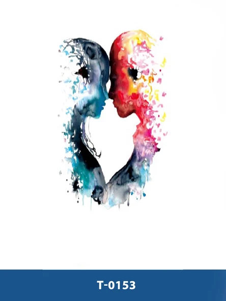 T-153 RENKLİ SEVGİLİ DESEN GEÇİCİ DÖVME-TATTO ürün görseli