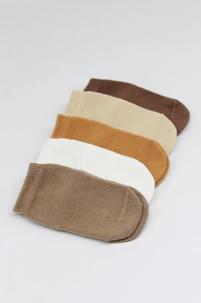 Bistyle 5'li Penye Soket Kutulu Basic Çorap 10131 Bej - Resim 4