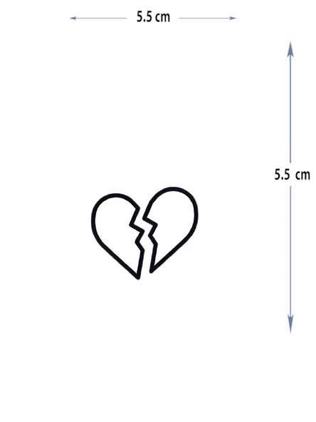 MED-063 YARI KALICI KIRILMIŞ KALP DESEN DÖVME-TATTO ürün görseli