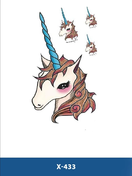 X-433 BOYNUZLU AT ÇOKLU DESEN GEÇİCİ DÖVME-TATTO ürün görseli