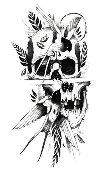 XQB-468 ORTA BOY KURUKAFA DESEN GEÇİCİ DÖVME-TATTO ürün görseli