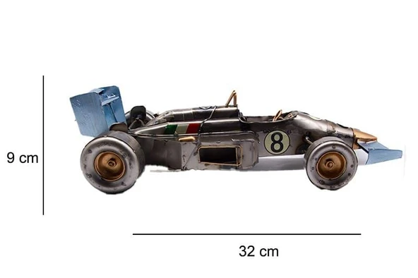 C1607 DEKORATİF METAL YARIŞ ARABASI BİBLO - 2