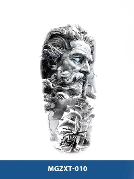 MGZXT-010 ZEUS VE GEMİSİ DESEN GEÇİCİ YARIM KOL KAPLAMA DÖVMESİ-TATTO ürün görseli