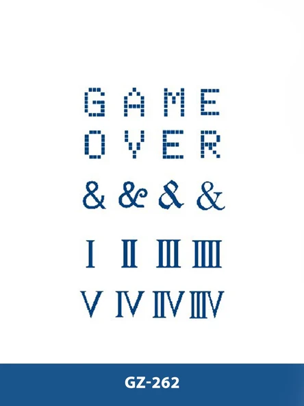 GZ-262 ORTA BOY YARI KALICI GAME OVER & ROMA RAKAMLARI YAZILI DÖVME ürün görseli