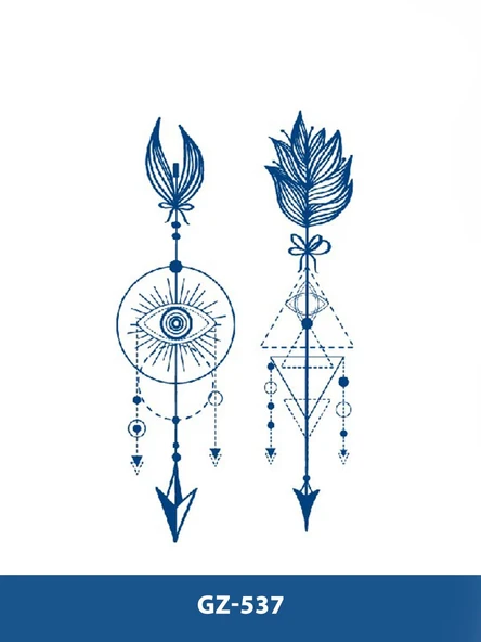 GZ-537 ORTA BOY YARI KALICI ÇİFT ŞEMATİK DESEN DÖVME ürün görseli