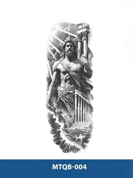 MTQB-004 ZEUS VE TAPINAGI DESEN GEÇİCİ KOL DÖVMESİ-TATTO ürün görseli