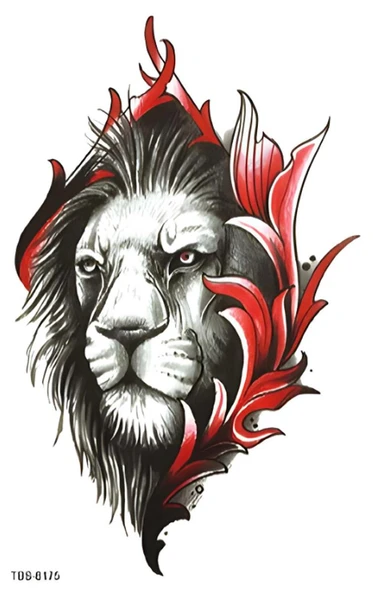 TBS-8175 ORTA BOY ASLAN DESEN GEÇİCİ DÖVME-TATTO ürün görseli