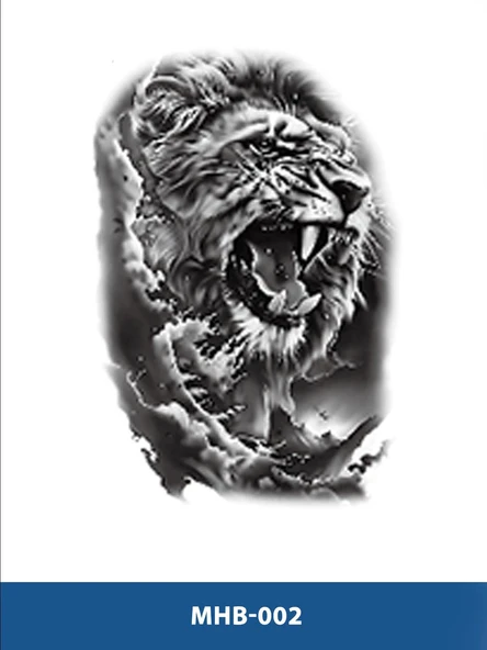MHB-002 ORTA BOY KÜKREYEN ASLAN DESEN GEÇİCİ DÖVME-TATTO ürün görseli