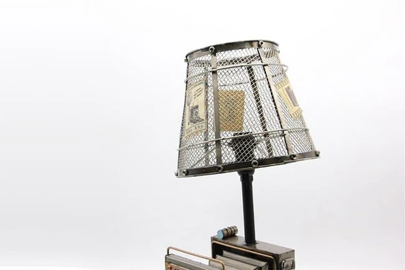 C1619 DEKORATİF METAL ABAJUR FOTOGRAF MAKİNASI BİBLO - 5