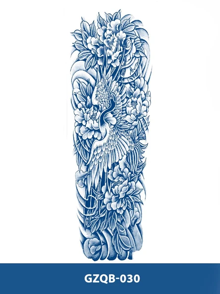 GZQB-030 YARI KALICI SİNEK KUŞU VE GÜL DESEN KOL DÖVMESİ-TATTO ürün görseli