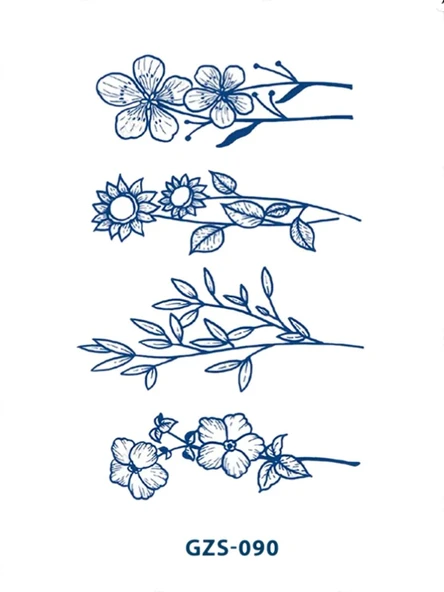 GZS-090 YARI KALICI SÜMBÜL AYÇİÇEĞİ SARMAŞIK GÜL DESEN DÖVME-TATTO ürün görseli
