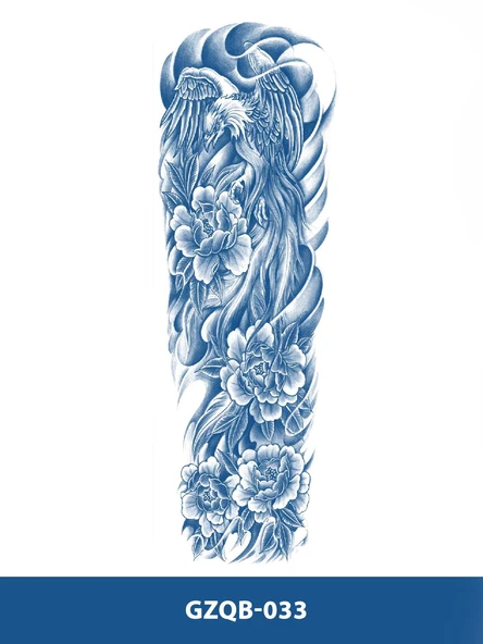 GZQB-033 YARI KALICI KARTAL VE GÜL DESEN KOL DÖVMESİ-TATTO ürün görseli