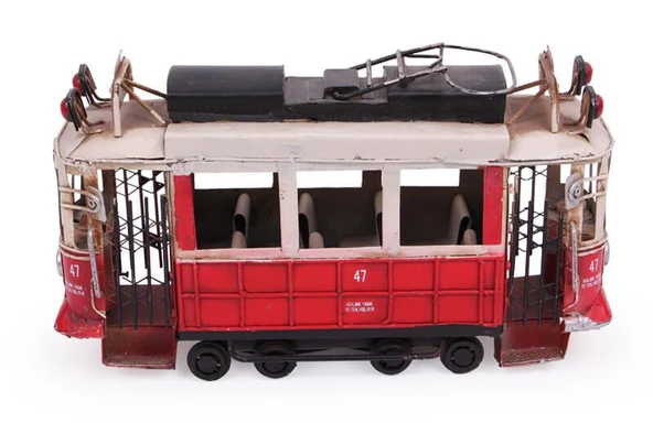 1104CS-097 DEKORATİF METAL TAKSİM TRAMVAY BİBLO - 3