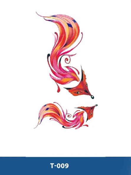 T-009 RENKLİ TİLKİ DESEN GEÇİCİ DÖVME-TATTO ürün görseli