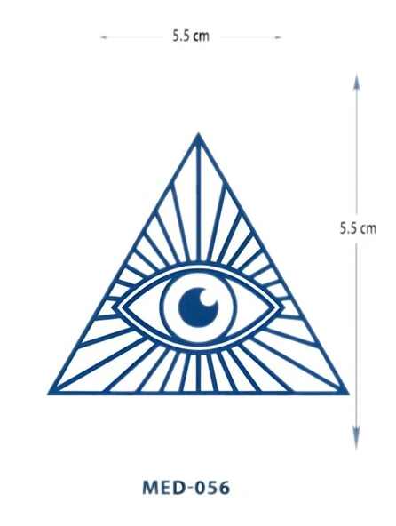 MED-056 YARI KALICI ÜÇGEN İÇİNDE GÖZ DESEN DÖVME-TATTO ürün görseli
