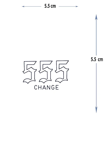 MED-110 YARI KALICI 555 CHANGE-DEĞİŞTİRMEK YAZILI DÖVME-TATTO ürün görseli