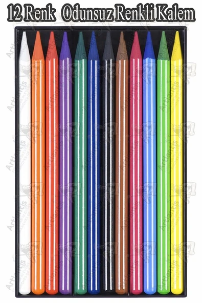 Odunsuz Grafiti Kalemi 12 Renk 1 Paket Odunsuz Kömür Kalemi 12 li Füzen Kalemi Çizim Kalemi Eskiz ve Karakalem Kalemi