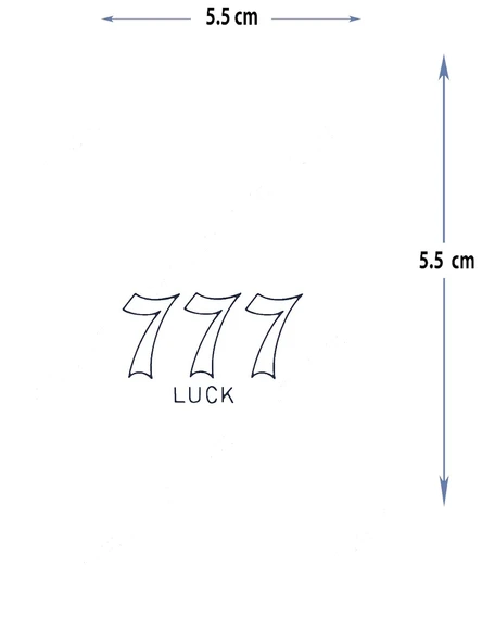 MED-091 YARI KALICI 777 LUCK-ŞANS YAZILI DÖVME-TATTO ürün görseli