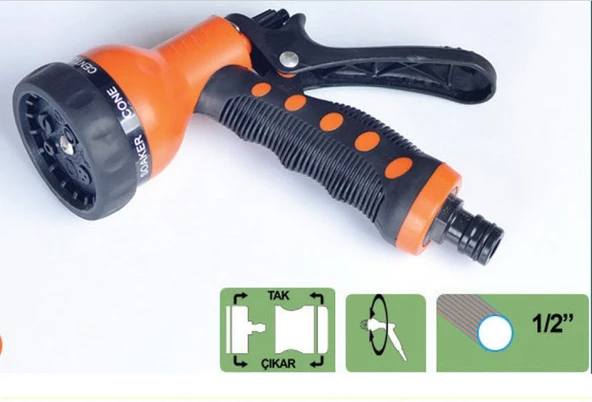 Sulama Tabancası - 4lü Sulama Sistemi 7 Fonkiyonlu (5284) - Resim 3