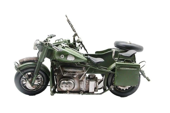 C1642 DEKORATİF METAL ASKERİ SEPETLİ MOTOR BİBLO - 3