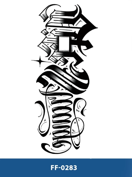 FF-283 ORTA BOY YAZILI GEÇİCİ DÖVME-TATTO ürün görseli
