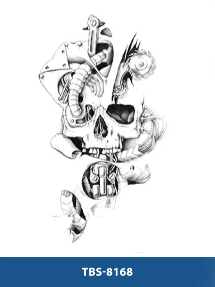 TBS-8168 ORTA BOY KURUKAFA DESEN GEÇİCİ DÖVME-TATTO ürün görseli