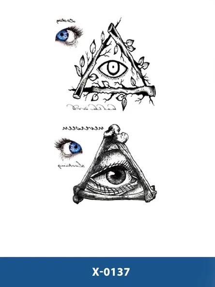 X-137 ÜÇGEN GÖZ ÇİFT DESEN GEÇİCİ DÖVME-TATTO ürün görseli