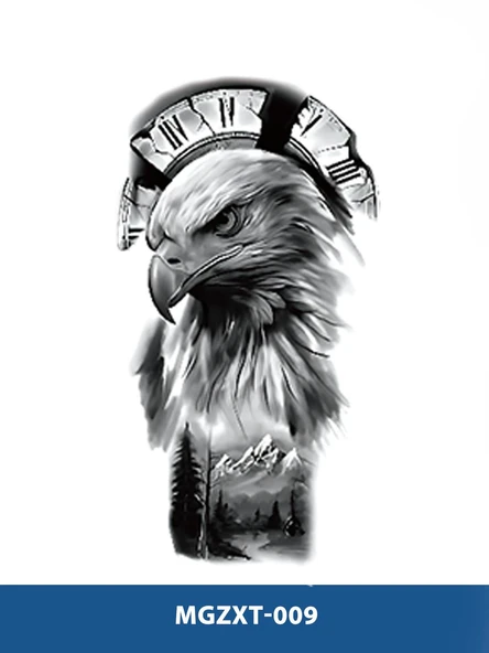 MGZXT-009 KARTAL VE ORMAN DESEN GEÇİCİ YARIM KOL KAPLAMA DÖVMESİ-TATTO ürün görseli