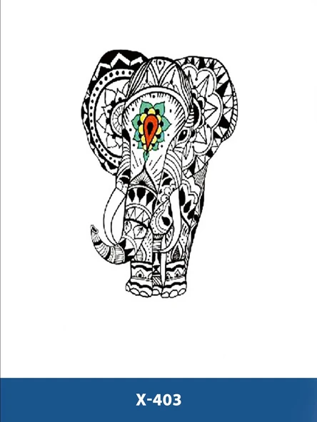 X-403 ETNİK FİL DESEN GEÇİCİ DÖVME-TATTO ürün görseli