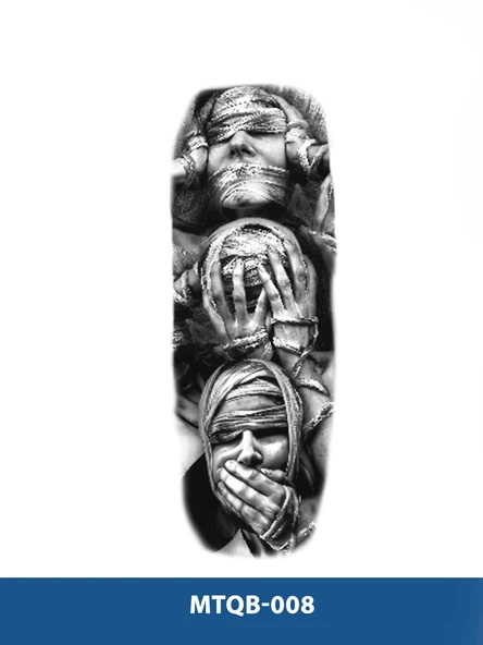 MTQB-008 GÖRMEDİM DUYMADIM BİLMİYORUM KADIN DESEN GEÇİCİ KOL DÖVMESİ-TATTO ürün görseli