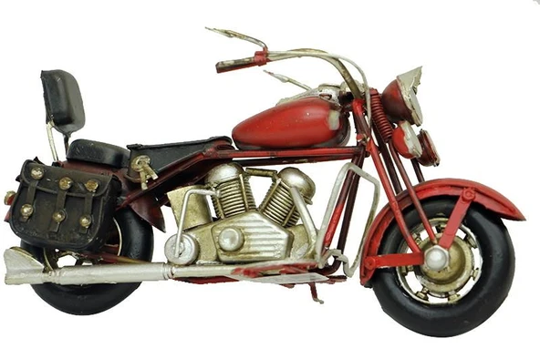 C0172-KIRMIZI DEKORATİF MOTORSİKLET BİBLO