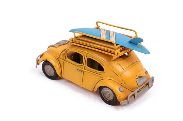 1510A-8288 SARI METAL DEKORATİF ARABA ÇERÇEVE KALEMLİK BİBLO - 5