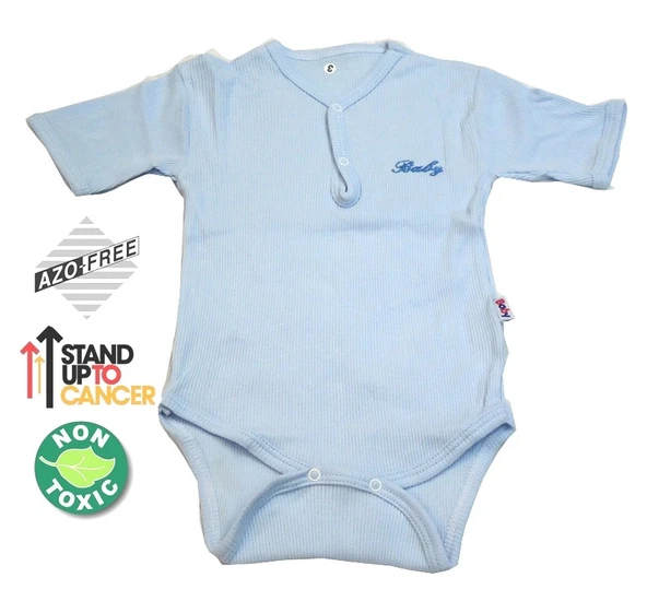 Sema Baby Yarım Kol Kaşkorse Badi (Body) - Mavi  0-6 Ay ürün görseli 1