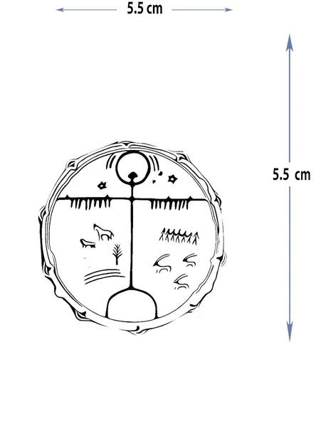 MED-140 YARI KALICI ŞAMAN ŞEMASI DESEN DÖVME-TATTO ürün görseli