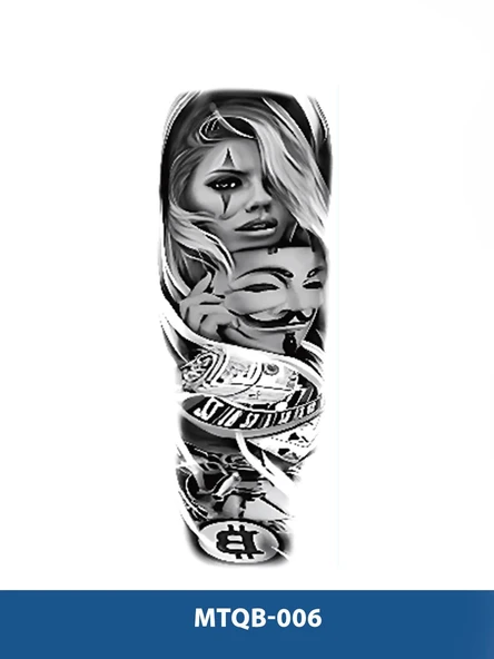 MTQB-006 MASKELİ KADIN DESEN GEÇİCİ KOL DÖVMESİ-TATTO ürün görseli