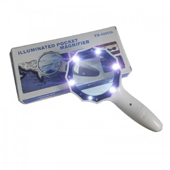 4X 6 Led Işık Aydınlatma 75Mm Optik Lens El Büyüteç - 2