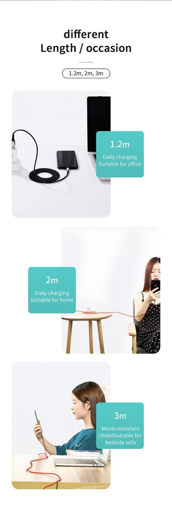 Joyroom S-M411 Sharp Serisi Type-C Şarj ve Data Kablosu 2M Kırmızı - 7
